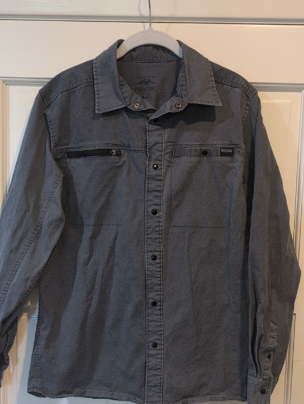 Pacific Trail Men's Gray Lightweight Snap-Up Jacket Pockets Medium Long Sleeve
